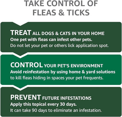 Amazon Basics Flea, Tick and Mosquito Topical for Small Dogs (4-10 pounds), 4 Count