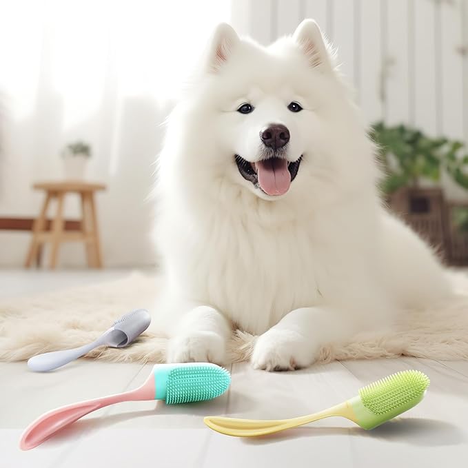 Dog Toothbrush 3 Pcs, Finger Toothbrush Dental Care for Pet, Toothbrush for Dogs Teeth Cleaning Suitable for Medium and Large Dogs