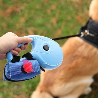 SLSON Pet Waste Bag Dispenser Zippered Pouch,Portable Dog Poop Bag Holder Leash Attachment Lightweight Fabric Bags (Blue)