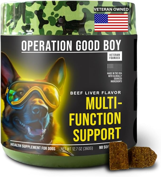 Operation Good Boy - SRE: Multi Function Supplement for Pets - 90 Count Soft Chews - 12.7 oz - Made Natural Ingredients - Veteran Owned