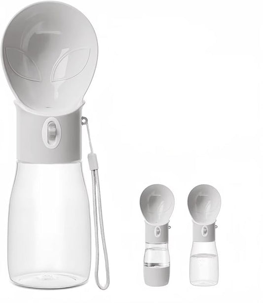 Portable Dog Water Bottle - Dishwasher Safe Material Pet Dispenser Outdoor Leek-Proof Dog Water Bottle with Perfect Sink Size - Quench Your Dog's Thirst On-The-Go(Gray)
