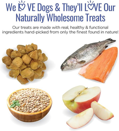 All Natural Dog Treats - Trout & Apple - Training Treats for Dogs with Allergies, Sensitive Stomachs - Soft Dog Treats, Grain Free, Chewy, Human-Grade, Made in USA - 5oz, Pack of 3