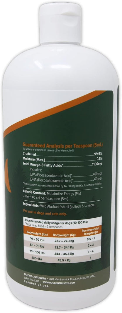 DogBone Wild Alaskan Fish Oil for Dogs 32 oz | Salmon Oil for Dogs | Dog Fish Oil | Omega 3 for Dogs | Dog Joint Supplement | Dogs Vitamins and Supplements | Salmon Oil for Dogs Skin and Coat