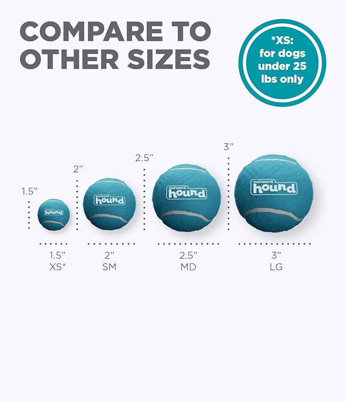 Outward Hound Squeaker Ballz Fetch Dog Toy, XS, 8-Pack