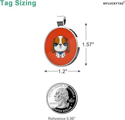 MYLUCKYTAG QR Code Pet ID Tags Dog Tags - Pet Online Profile - Scan QR Receive Instant Pet Location Alert Email