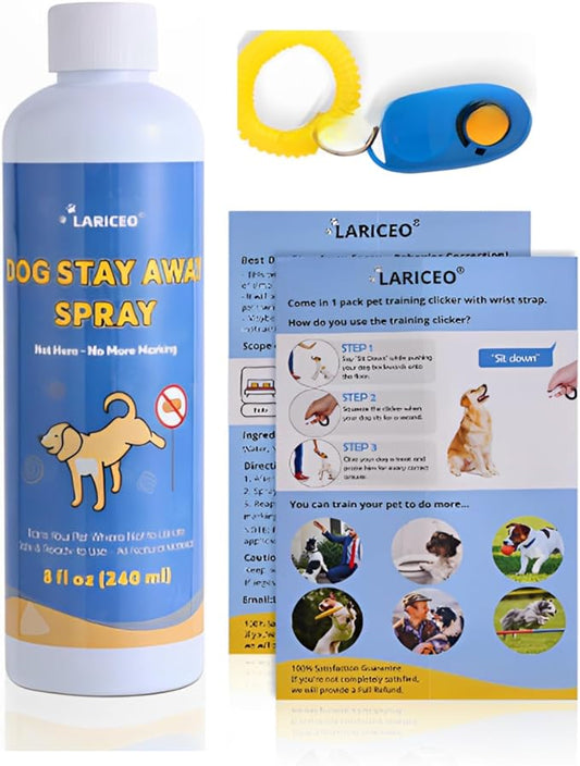 8 oz Pet Training Spray - Stop Dogs from Peeing in Bad Areas - Effective Solutions - Not here Dog Spray - Develop Effective Training Habits