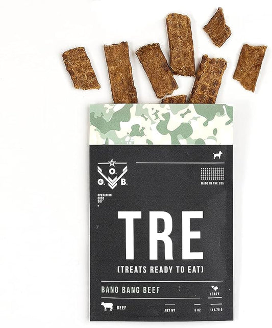 Operation Good Boy Dog Treats - Beef Jerky Strips Bang Bang Beef | Natural, Farm-Raised Meat - Vet-Formulated AAFCO approved ingredients | Perfect Training Treats for Medium to Large Dogs