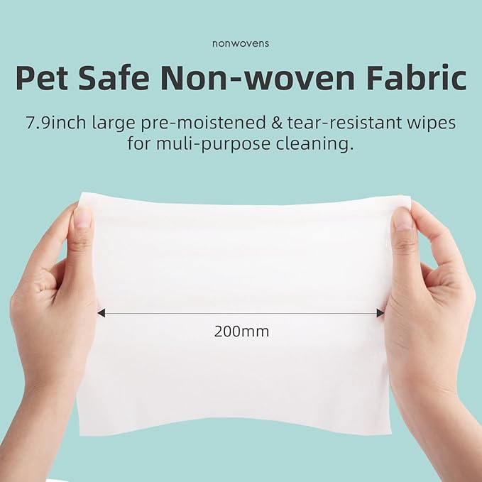 ALL FOR PAWS Pet Wipes Dog Grooming Wipes Unscented Cat Cleaning Wipes Fragrance Free Hypoallergenic Pet Wipes, Clean Face and Body, Larger and Thicker for Dogs and Cat, 100 Counts