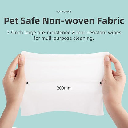 ALL FOR PAWS Pet Wipes Dog Grooming Wipes Unscented Cat Cleaning Wipes Fragrance Free Hypoallergenic Pet Wipes, Clean Face and Body, Larger and Thicker for Dogs and Cat, 100 Counts