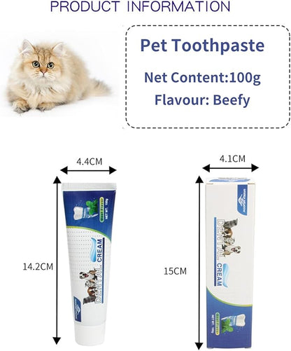 Cat Dog Pet Toothbrush & Toothpaste Kit,360 Degree Pet Toothbrush,Pet Teeth Cleaning kit,Reduces Plaque, Whitens Teeth, Freshens Breath