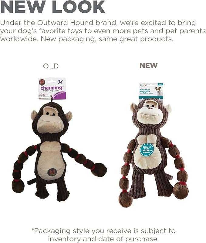Outward Hound Thunda Tugga Gorilla Plush & Squeaky Dog Tug Toy