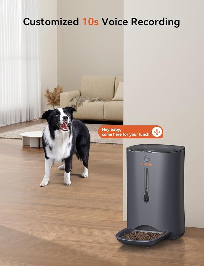 WOPET 7L Automatic Dog Feeder with Camera, 5G WiFi Automatic Cat Food Dispenser, Automatic Cat Feeder with Timer Programmable, HD Camera for Voice and Video Recording
