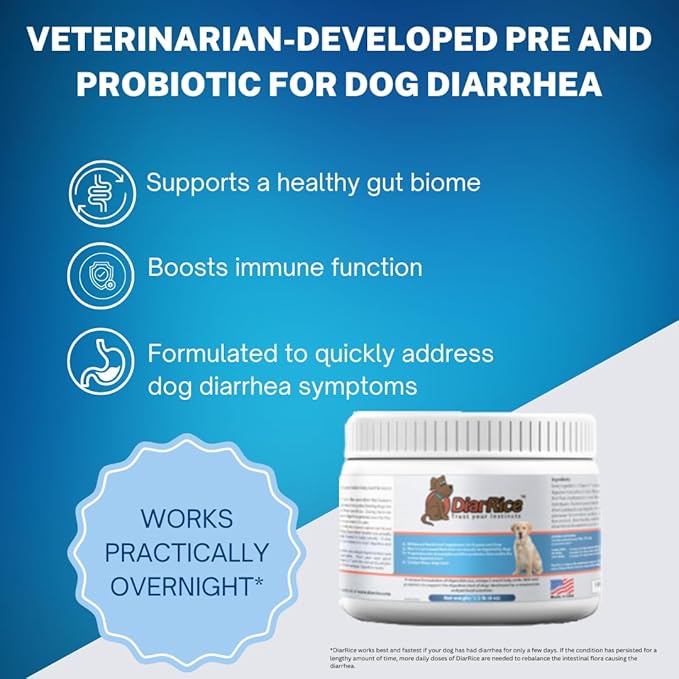 Probiotic for Dog Diarrhea, Anti Diarrhea for Dogs, Diarrhea Medicine for Dogs' Bloating, Gas, and Stomach Discomfort. Puppy Probiotics for Diarrhea. Dogs Upset Stomach Relief Medication.