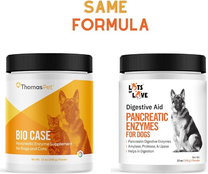 Pancreatic Enzymes for Dogs (Thomas Pet Bio Case Same Formula) - Lots of Love Pet Products - 12 Oz Powder