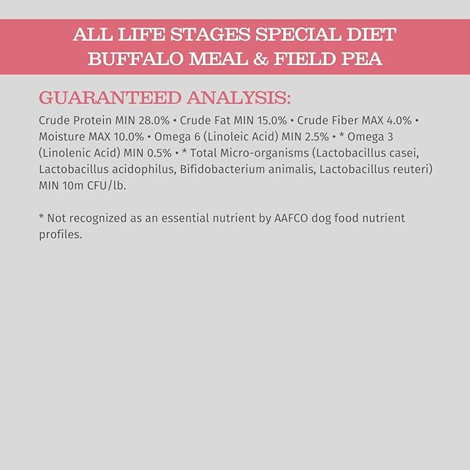 Blackwood Special Diet All Life Stages Dry Dog Food, 15Lb., Buffalo Meal & Field Pea Recipe, with Superfood Ingredients, Grain Free Dog Food