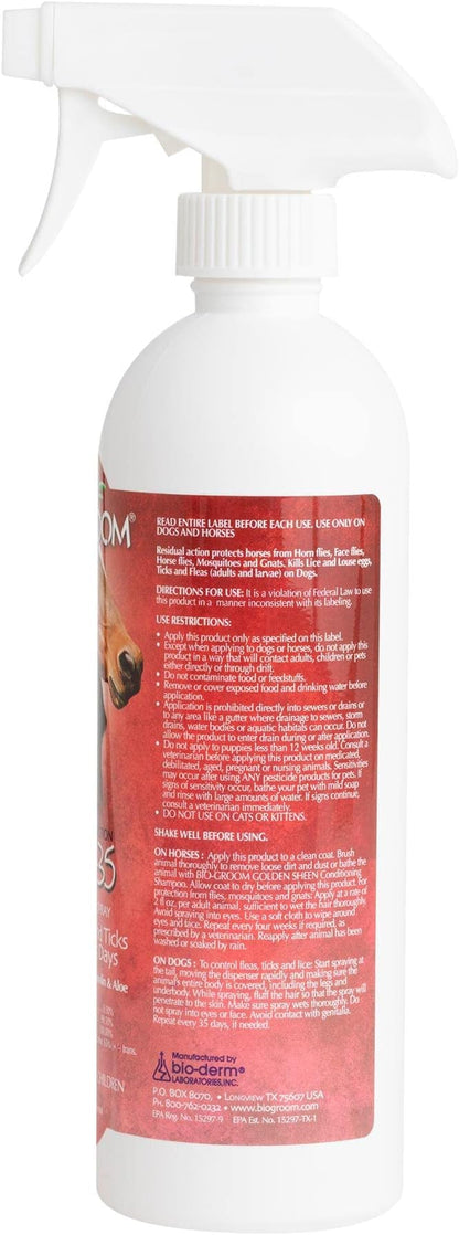 Bio-Groom Repel-35 Flea & Tick Dog Spray – Flea and Tick Prevention for Dogs, Cat Flea Treatment, Cruelty-Free, Made in USA, Natural Tick Repellent, Fly Spray for Horses – 16 fl oz 1-Pack