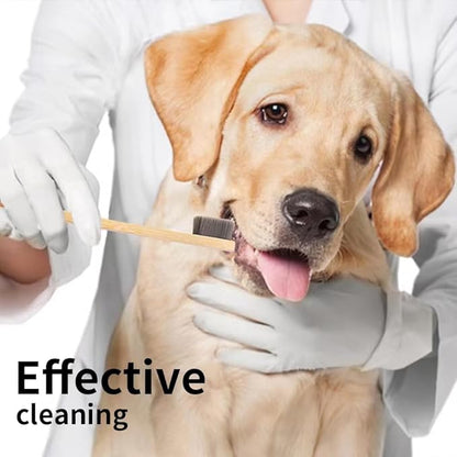 Dog Toothbrush, Micro Nano Ultra Soft Bristle Dog Toothbrush for Sensitive Gum Dog, Dog Teeth Cleaning, Dog Bamboo Toothbrush, for Medium & Large Dog, Fresh Breath (4)