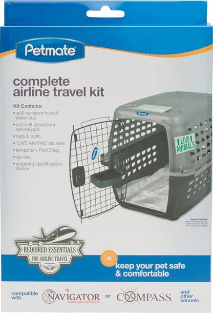 Petmate Sky Kennel Pet Carrier (28 Inch) and Petmate 290300 Kennel Travel Kit