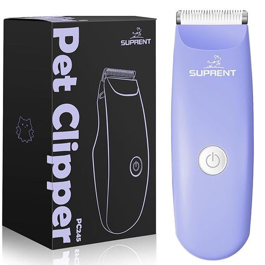 SUPRENT Pet Grooming Clippers for Matted Hair Cat, Low Noise Hair Trimmer Kit for Long Fur, Waterproof Portable USB Rechargeable Professional Pet Grooming Supplies Cordless Shaver for Small Dog Pets