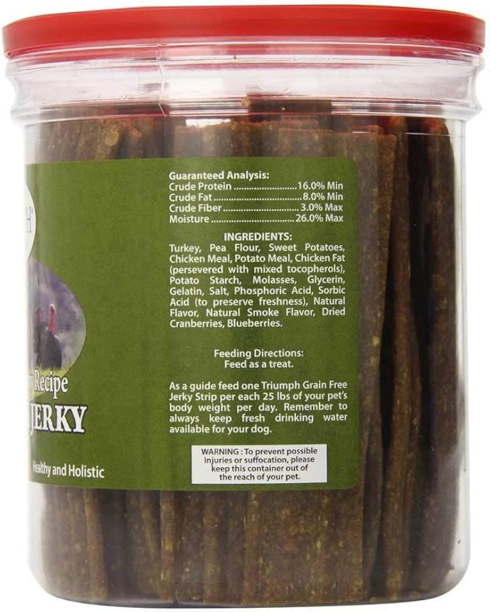 Triumph Dog Turkey, Pea, & Berry Grain Free Jerky, 24-Ounce [2-Pack]