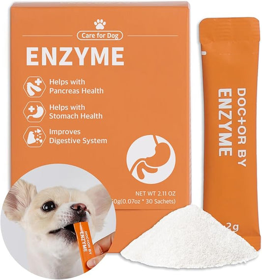 Enzyme for Dogs Digestive Enzyme Supplements for Dogs with Protease, Amylase, Lipase - Promotes Digestion and Improves Nutrient Absorption - 30 Individually Packaged (1 Pack)