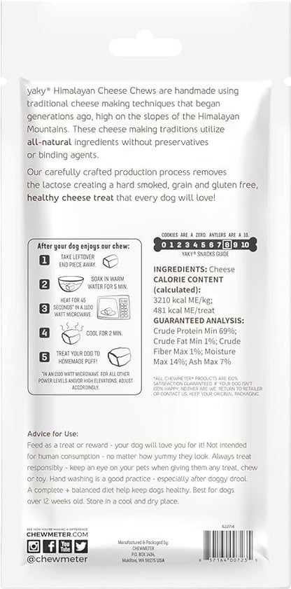 Chewmeter Himalayan Yaky Cheese Chew, 100% Natural, Long Lasting, Gluten Free, Healthy & Safe Dog Treats, Lactose & Grain Free, Protein Rich, Stain Free, X-Large, For Dogs 55 Lbs & Over, 5.3 oz