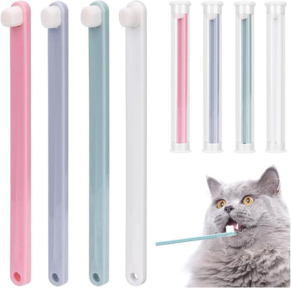 4pcs Toothbrushes for Pets, Dual Sided Cats & Dogs Toothbrushes with 4 Toothbrush Protection Tube Soft Kitten Teeth Cleaning Brush, Reduces Bad Breath & Keeps Dental Healthy