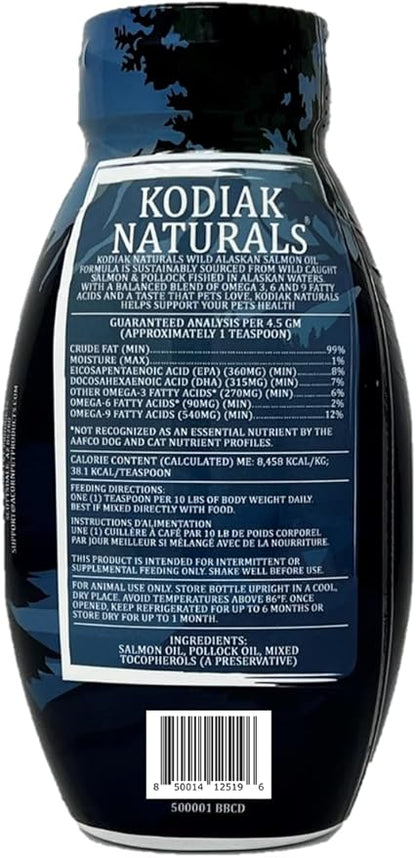 8oz Wild Alaskan Salmon Oil Formula for Dogs & Cats, a Balanced Blend of Pure Fish Oils with EPA and DHA from Wild-Caught Fish. Support for Skin & Coat, Joints, and Immune Health