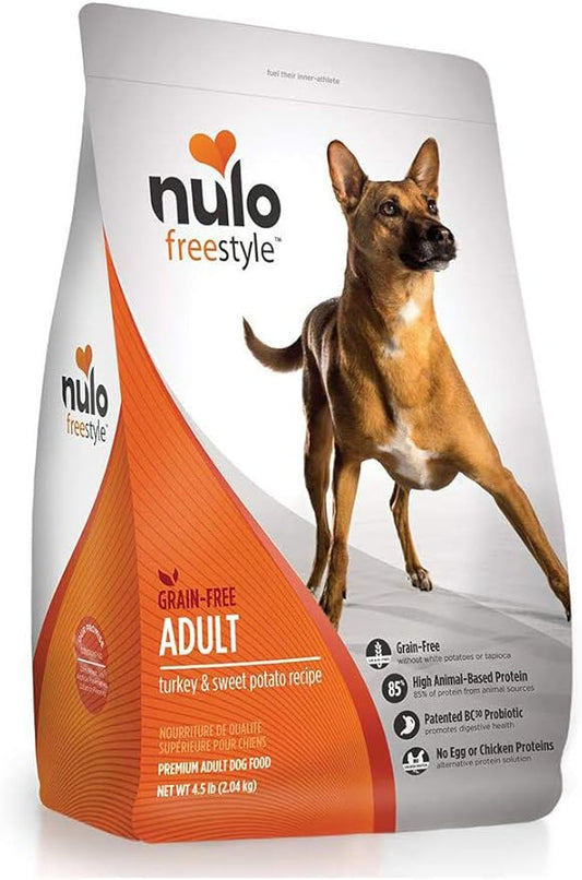 Nulo Adult Grain Free Dog Food: All Natural Dry Pet Food For Large And Small Breed Dogs (Turkey, 4.5Lb)