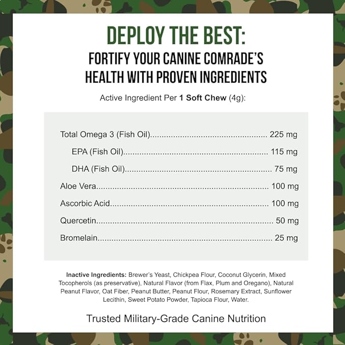 Operation Good Boy - SRE: Skin/Coat/Allergy Supplement for Pets - 90 Count Soft Chews - 12.7 oz - Made Natural Ingredients - Veteran Owned
