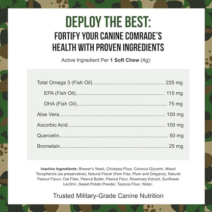 Operation Good Boy - SRE: Skin/Coat/Allergy Supplement for Pets - 90 Count Soft Chews - 12.7 oz - Made Natural Ingredients - Veteran Owned