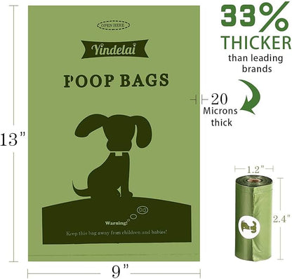 Dog Poop Bag, 390 Counts Unscented Doggie Bags for Poop, Extra Thick and Leak-Proof, Eco-Friendly Biodegradable Pet Waste Bags Refill Rolls with Dispenser