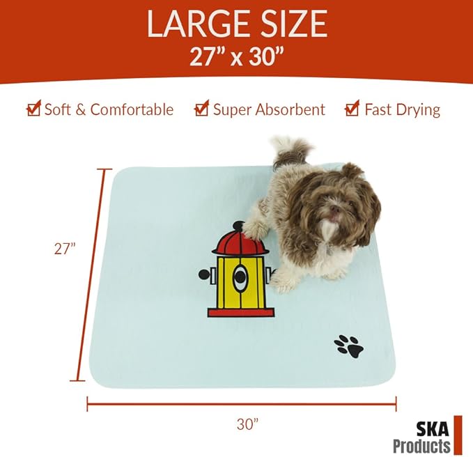 Cute Washable Dog Training Puppy Pee Pads | 8 Pack Flower, Heart | Large Multi-Purpose Reusable Eco Friendly | Super Absorbent Safe Waterproof Bottom Layer | House Breaking, Incontinence, Whelping