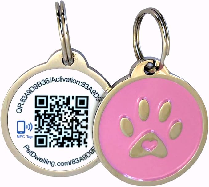 Smart NFC - QR Code Pet ID Tags - Dog Tags and Cat Tags: Instant Online Profile Access and Scan Location Email Alerts
