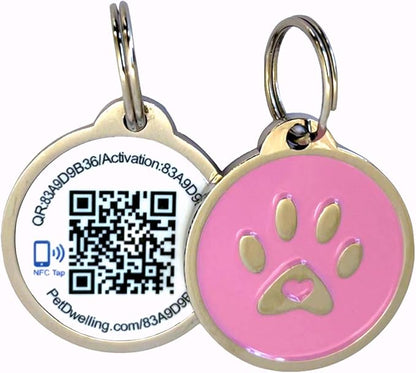 Smart NFC - QR Code Pet ID Tags - Dog Tags and Cat Tags: Instant Online Profile Access and Scan Location Email Alerts