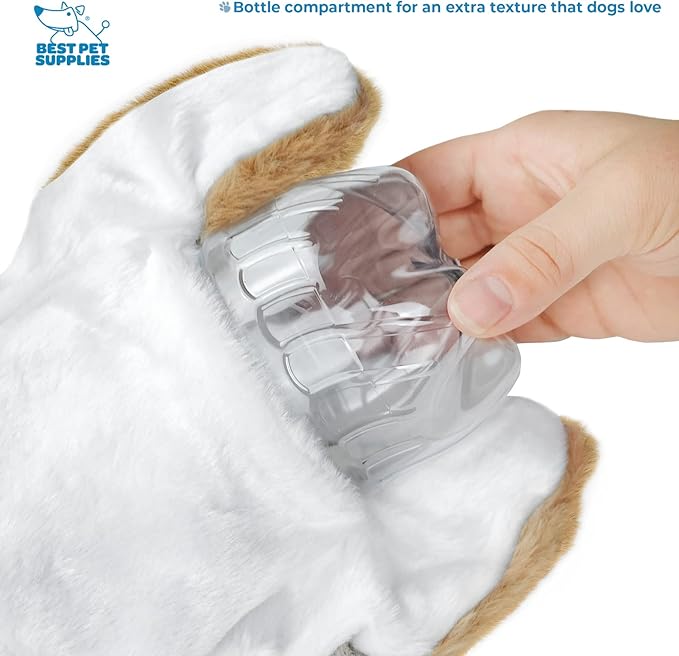 Best Pet Supplies Stuffing Free Squeaky Dog Toys for Small Dogs, Medium Dogs, and Large Dogs, Durable, Best Dog Chew Toy for Teething Puppy, Indoor Play, Holds Plastic Bottle - Hare, Large