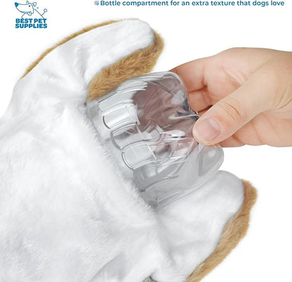 Best Pet Supplies Stuffing Free Squeaky Dog Toys for Small Dogs, Medium Dogs, and Large Dogs, Durable, Best Dog Chew Toy for Teething Puppy, Indoor Play, Holds Plastic Bottle - Hare, Large