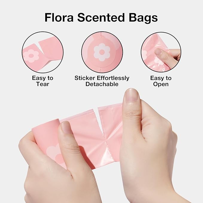 VETRESKA Lavender Scented Dog Poop Bags, Leak Proof, Extra Thick and Large Dog Waste Bags for Dog Walking and Cat Litter, 36 Refill Rolls, 540 Bags, Pink
