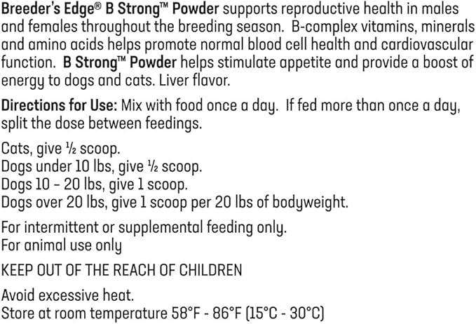 Breeder's Edge B Strong Powder, B-Complex Vitamins- 300 gm