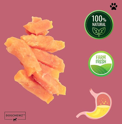 DOGCHEWZ™ Premium Chicken Wrapped Sweet Potato Jerky Treats for Dogs | Size: 1 LB (37-41 Pieces) | Made with Real Chicken and Sweet Potato, Easily Digestible, Long Lasting
