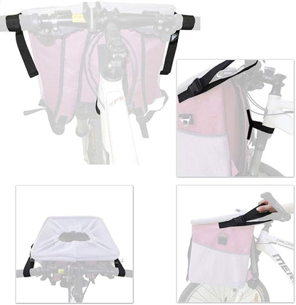 Pet Carrier Bicycle Basket Bag Pet Carrier/Booster Backpack for Dogs and Cats with Big Side Pockets,Comfy & Padded Shoulder Strap,Travel with Your Pet Safety（Pink）