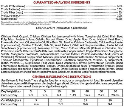 Ketogenic Pet Foods - Keto-Kibble – High Protein, Low Carb, Starch Free, Grain Free Dog & Cat Food - 18 lb