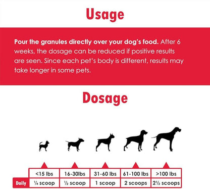 Triple Strength HA Granules for Dogs, Glucosamine, Chondroitin, Creatine, MSM and Antioxidants - Hip and Joint Support Supplement, 120 Doses