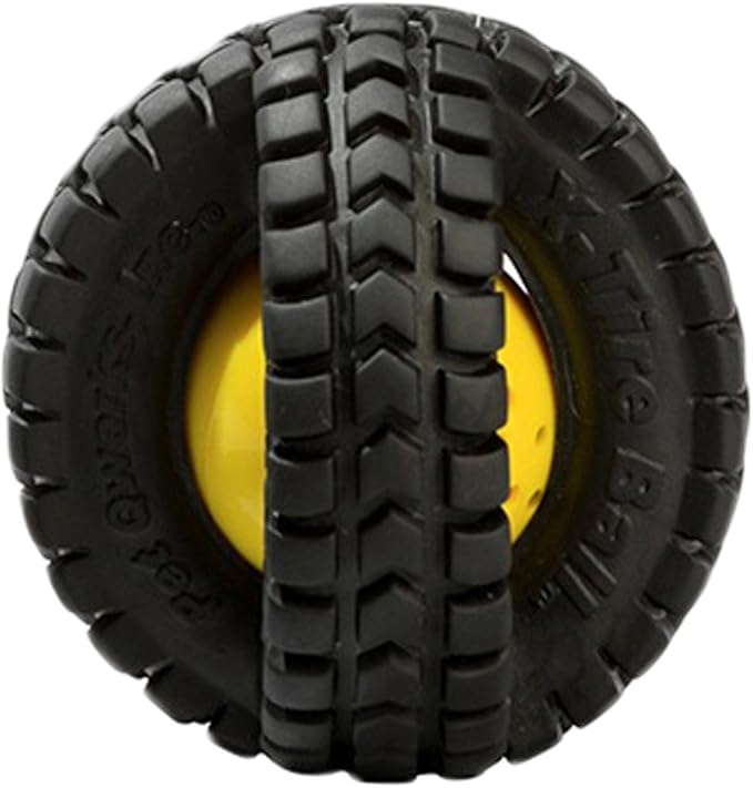 Pet Qwerks X-Tire Ball Dog Toys - Animal Sound Interactive Chew Toy - Medium