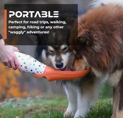 DOGGIEFLASK Dog Water Bottle by TECHNOWAGGS™ | 28 OZ Stainless Steel | Convenient Pet Water Dispenser | Leak Proof Bottle | Perfect for Travel, Walking, Hiking and Outdoor Activities