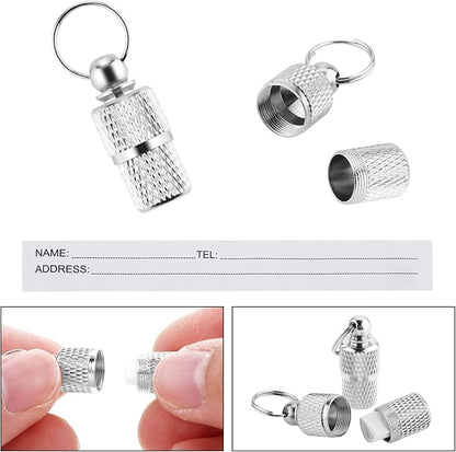 Anti-Lost Cat Dog ID Tags, 6 Pieces Pet Barrel Tube Collars Address Name Label Prevent Pet Lost