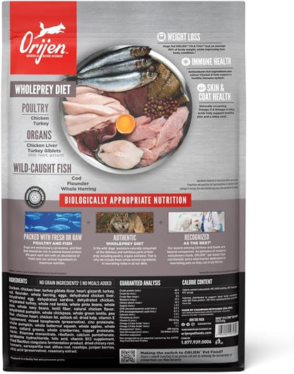 ORIJEN Fit & Trim Dog Food, Healthy Weight Recipe, Grain Free, Fresh & Raw Animal Ingredients, 13lb
