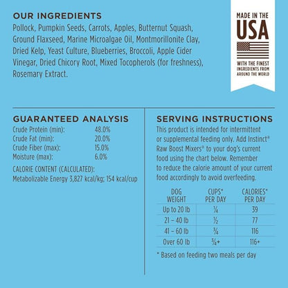 Instinct Raw Boost Mixers Freeze-Dried Dog Food Topper - Pollock, 12.5 Ounces