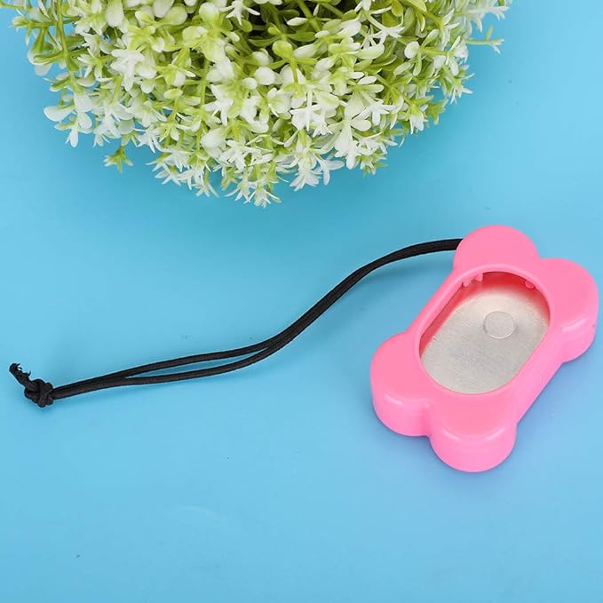 3Pcs Pink Bone Shape Dog Training Clicker, 3 level Volume Adjustment Pet Training Clickers with Wrist Strap for Dogs Cats Birds, Durable and Lightweight