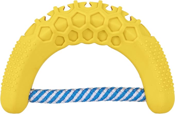 JW Pet CHEW-EE Dental Dog Chew Toy; Cleans Your Pet's Teeth and Gums As They Play; Add Their Favorite Flavors, Banana,Yellow